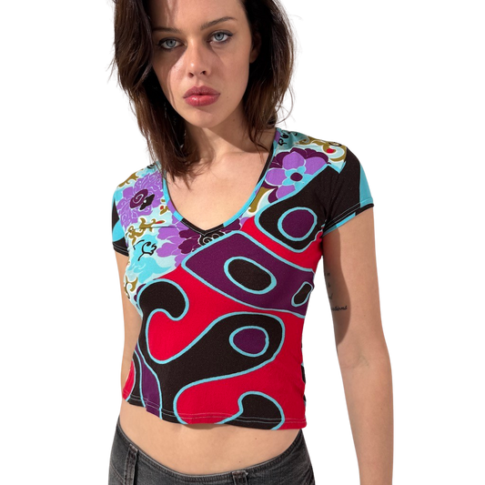 Morgan De Toi 70's Psychedelic Baby Tee