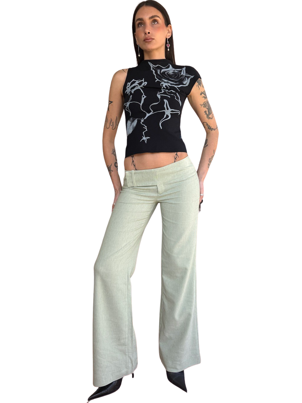 Minty Low Rise Trousers Pants