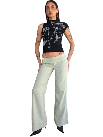 Minty Low Rise Trousers Pants