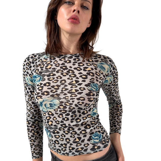 Morgan De Toi Leopard Rose Long Sleeve