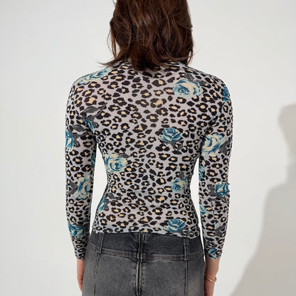 Morgan De Toi Leopard Rose Long Sleeve