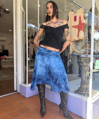 Ocean 2000s Tie Dye Pixie Midi Skirt