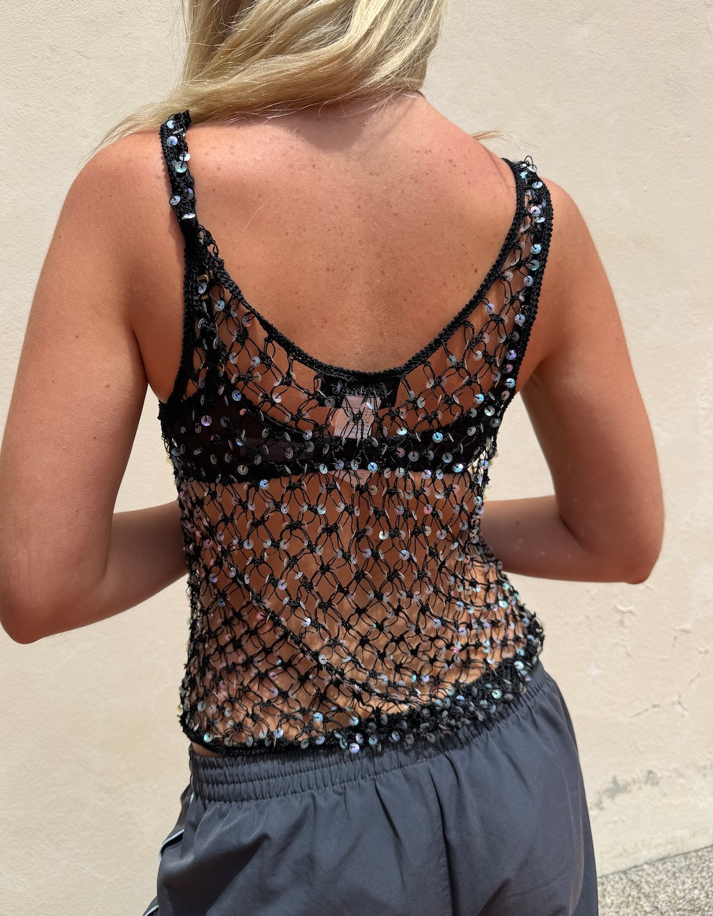Sequin Net Tank
