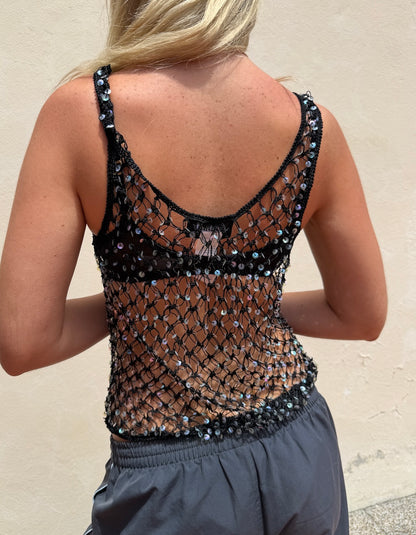 Sequin Net Tank
