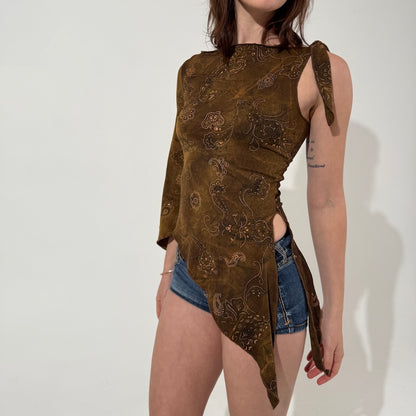 Choc One Sleeve Asymmetric Top
