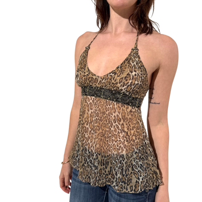 Leopard Silk Halter top