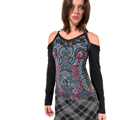 Save The Queen Cold Shoulder Top