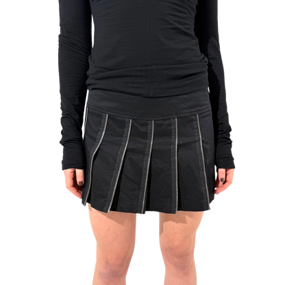 Pleated Zipper Mini Skirt