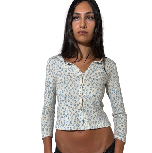 Bebe Ice Leopard Wool Cardigan