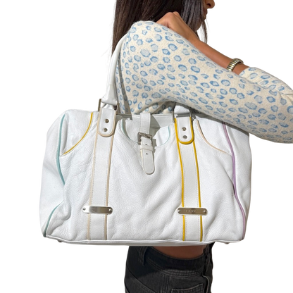White Leather DKNY Shoulder Bag