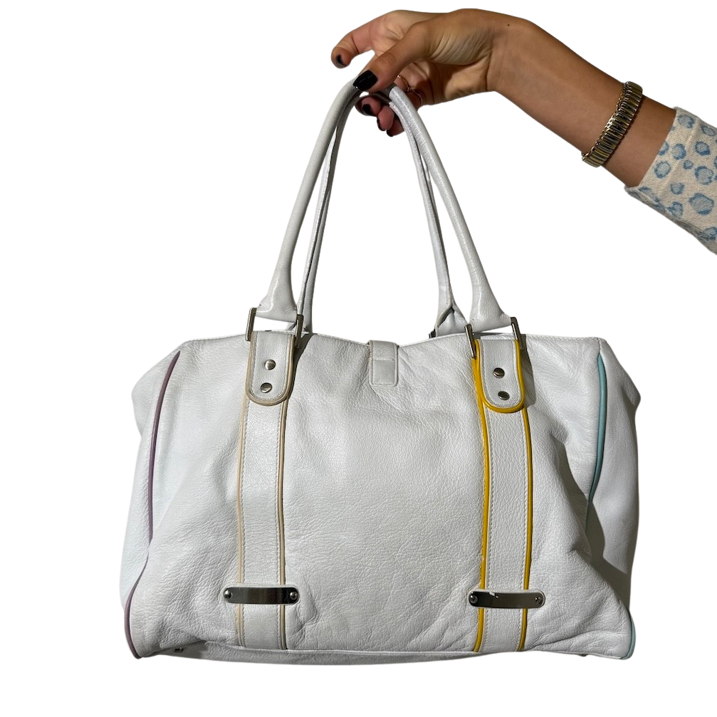 White Leather DKNY Shoulder Bag