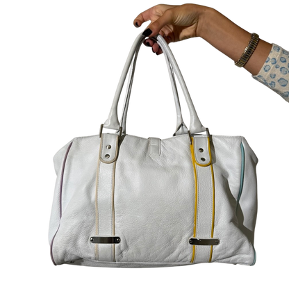 White Leather DKNY Shoulder Bag