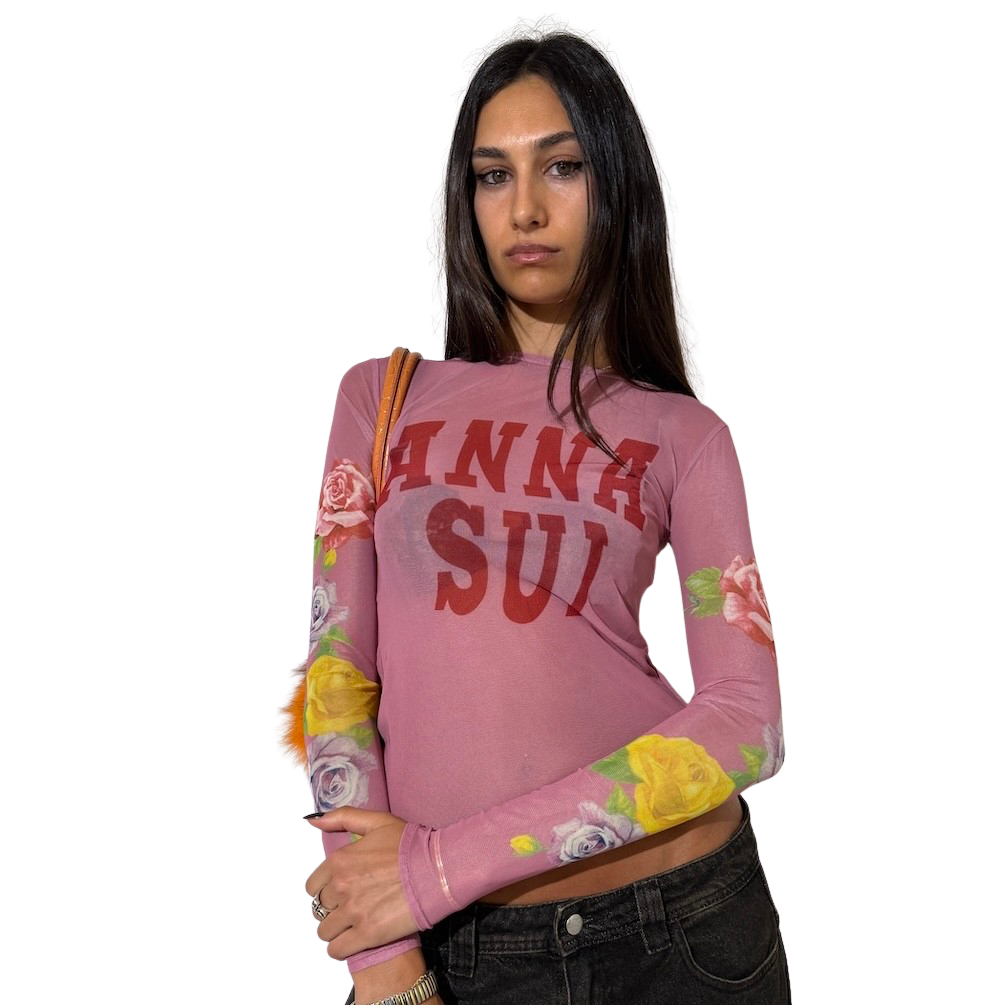 Anna Sui Rose Mesh Top