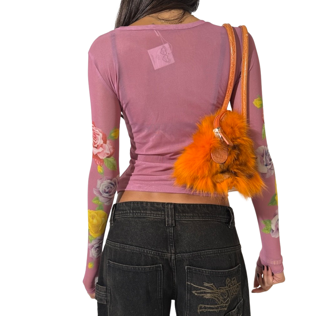 Anna Sui Rose Mesh Top