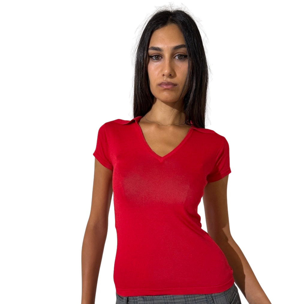 Cherry Knit Polo tee