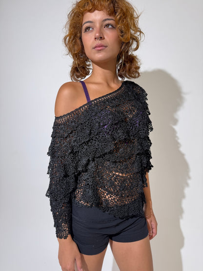 Ruffle Crochet Top