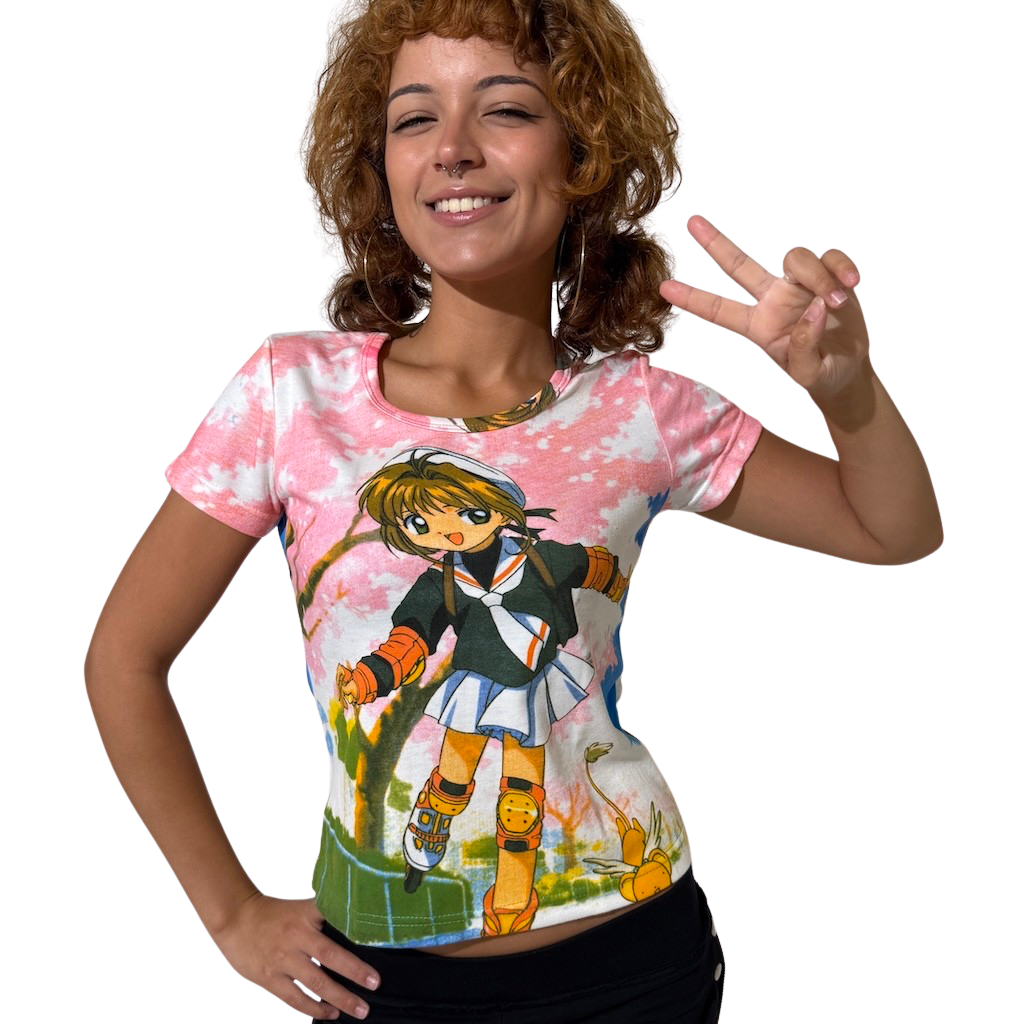 Cloudy 90s Anime Daisy Tee