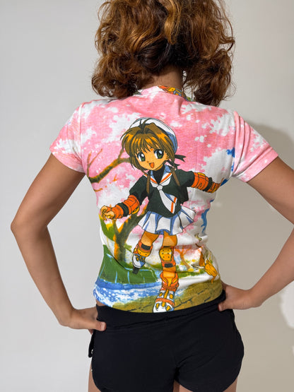 Cloudy 90s Anime Daisy Tee
