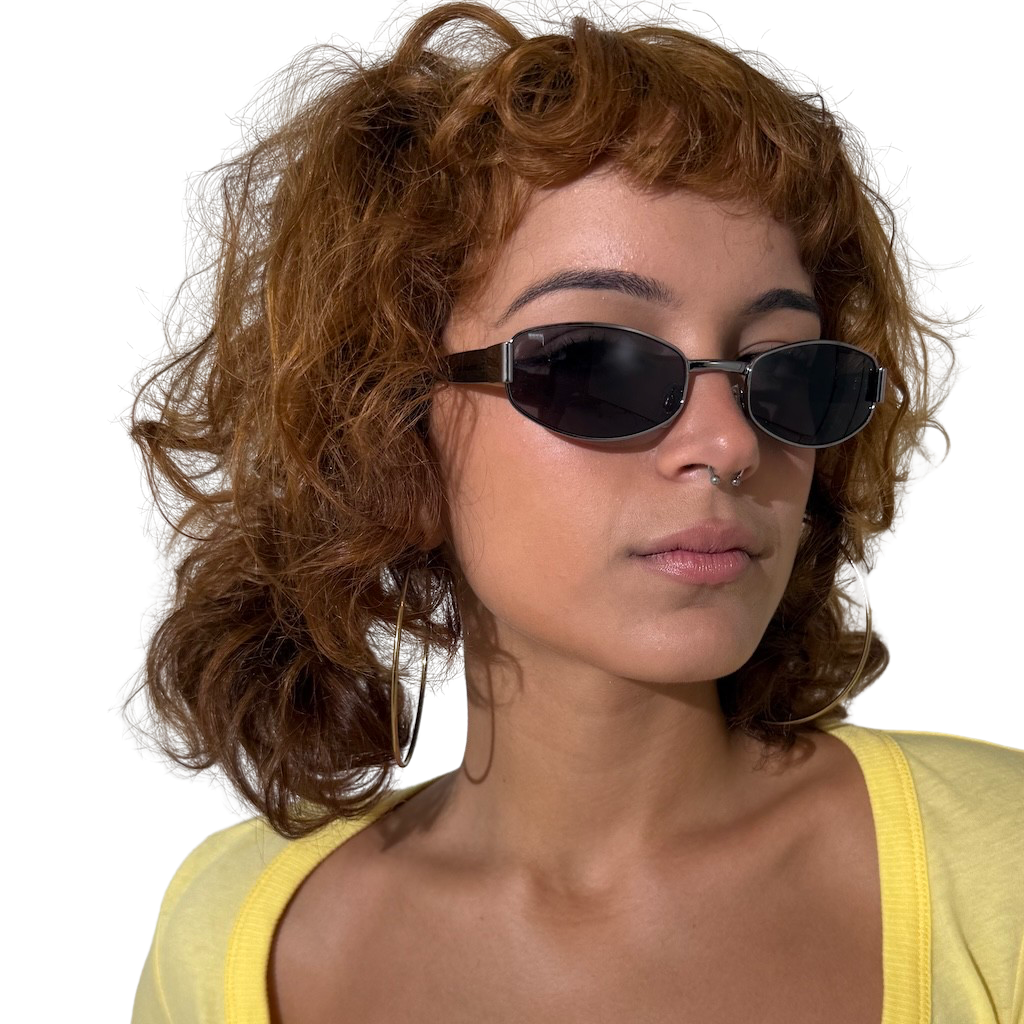 90s Blade Oval Chrome Sunglasses