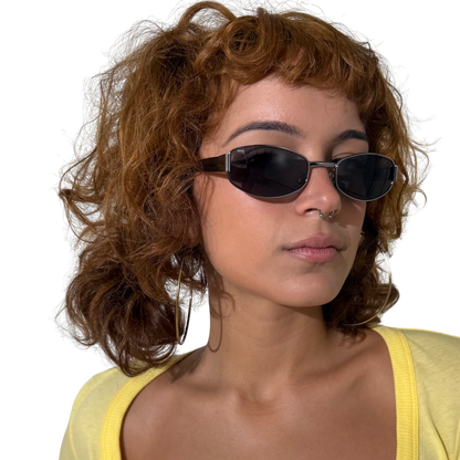 90s Blade Oval Chrome Sunglasses