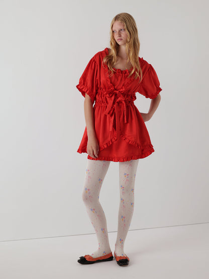 Babydoll Dress - Ribbon Red