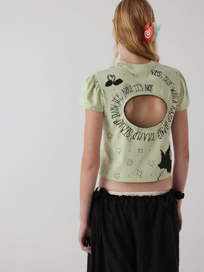 Logo Removal Baby Tee - Misty Jade