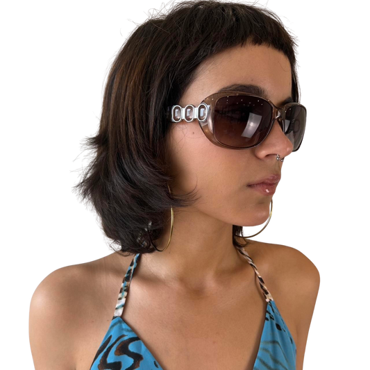 Y2K Brown Round Deadstock Sunglasses
