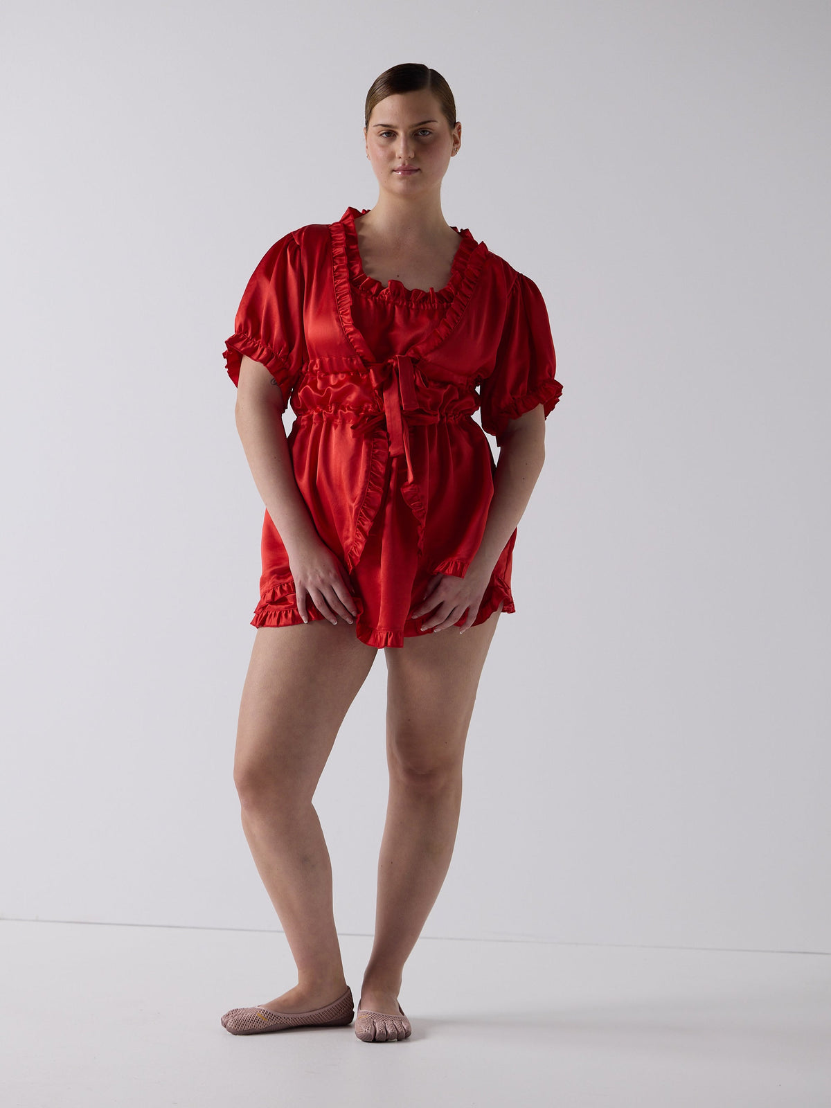 Babydoll Dress - Ribbon Red