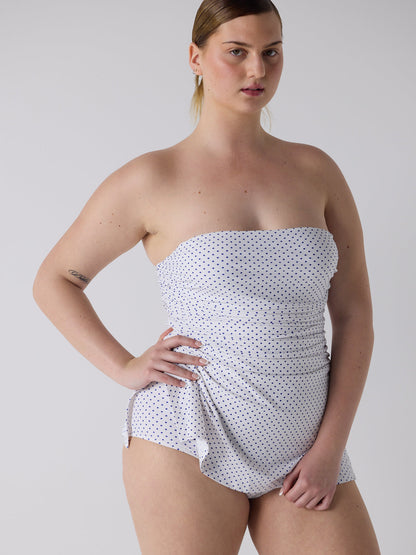 Twist One Piece - Blue Micro Dot