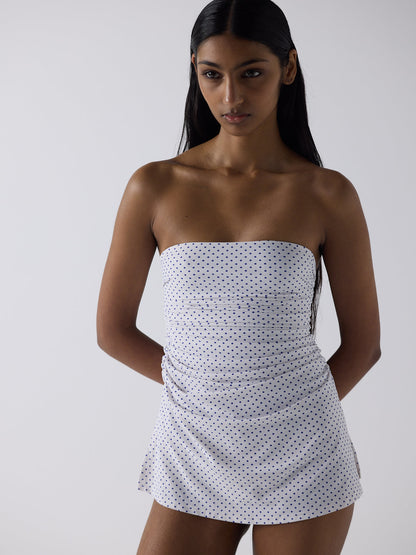 Twist One Piece - Blue Micro Dot