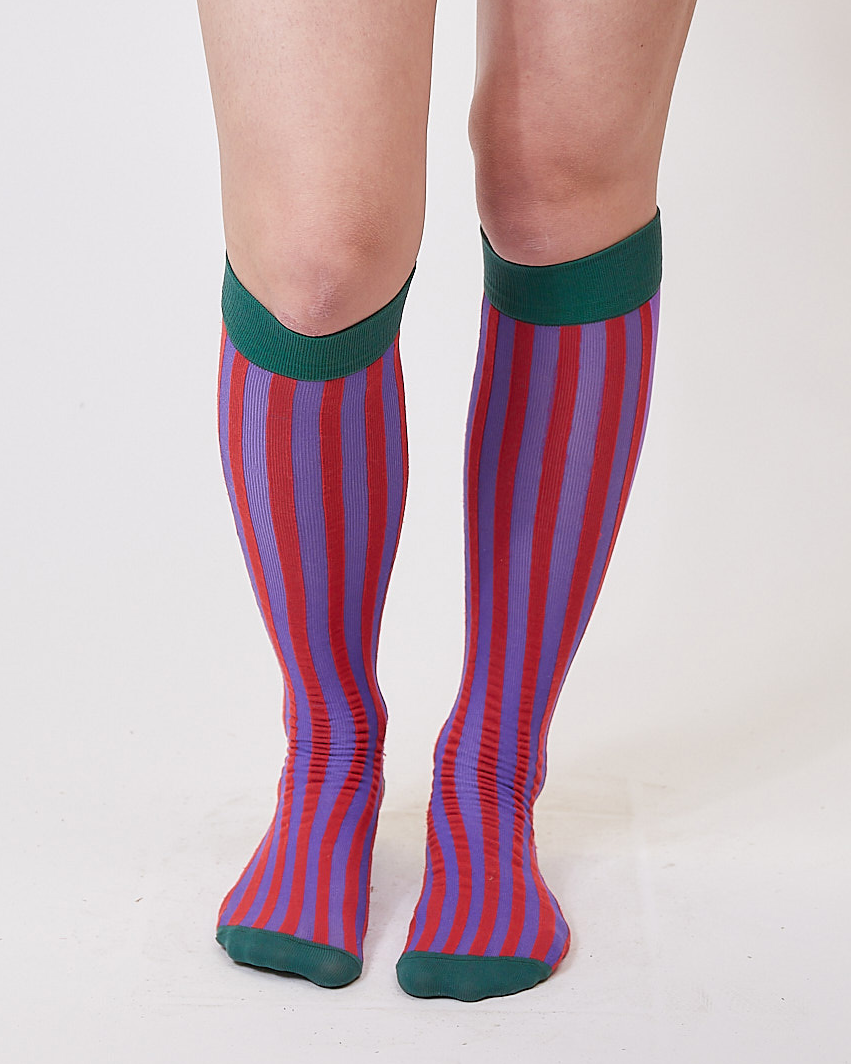 Red Stripe Knee High Socks