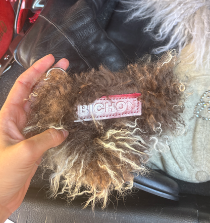 XXL Fluffy Clip Pouch - Brown Siamese