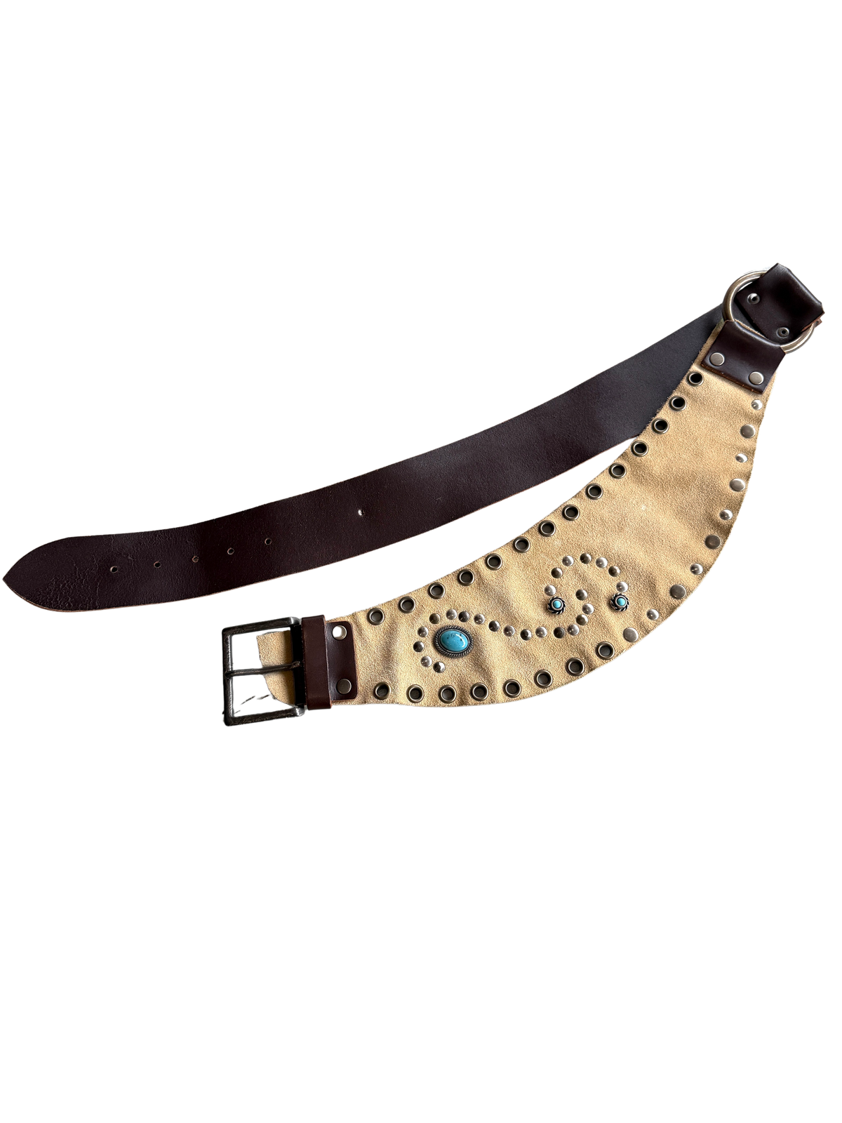 Stud Turquoise Leather Belt