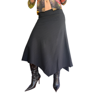Low Rise Asymmetric Midi Skirt