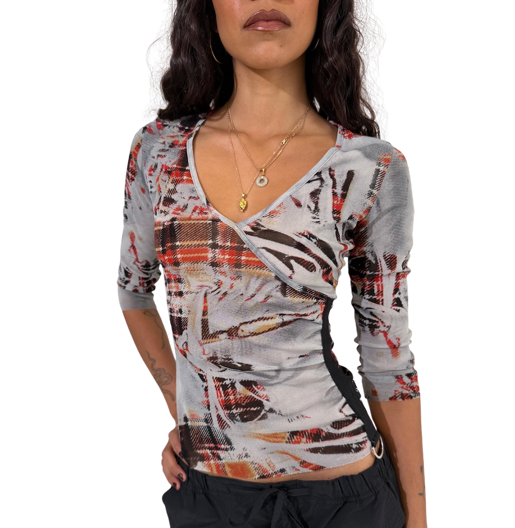 Morgan De Toi Graphic Mesh Long Sleeve