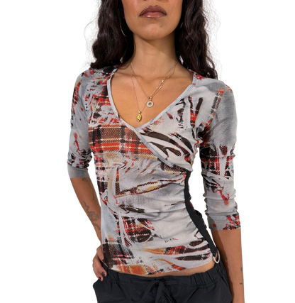 Morgan De Toi Graphic Mesh Long Sleeve