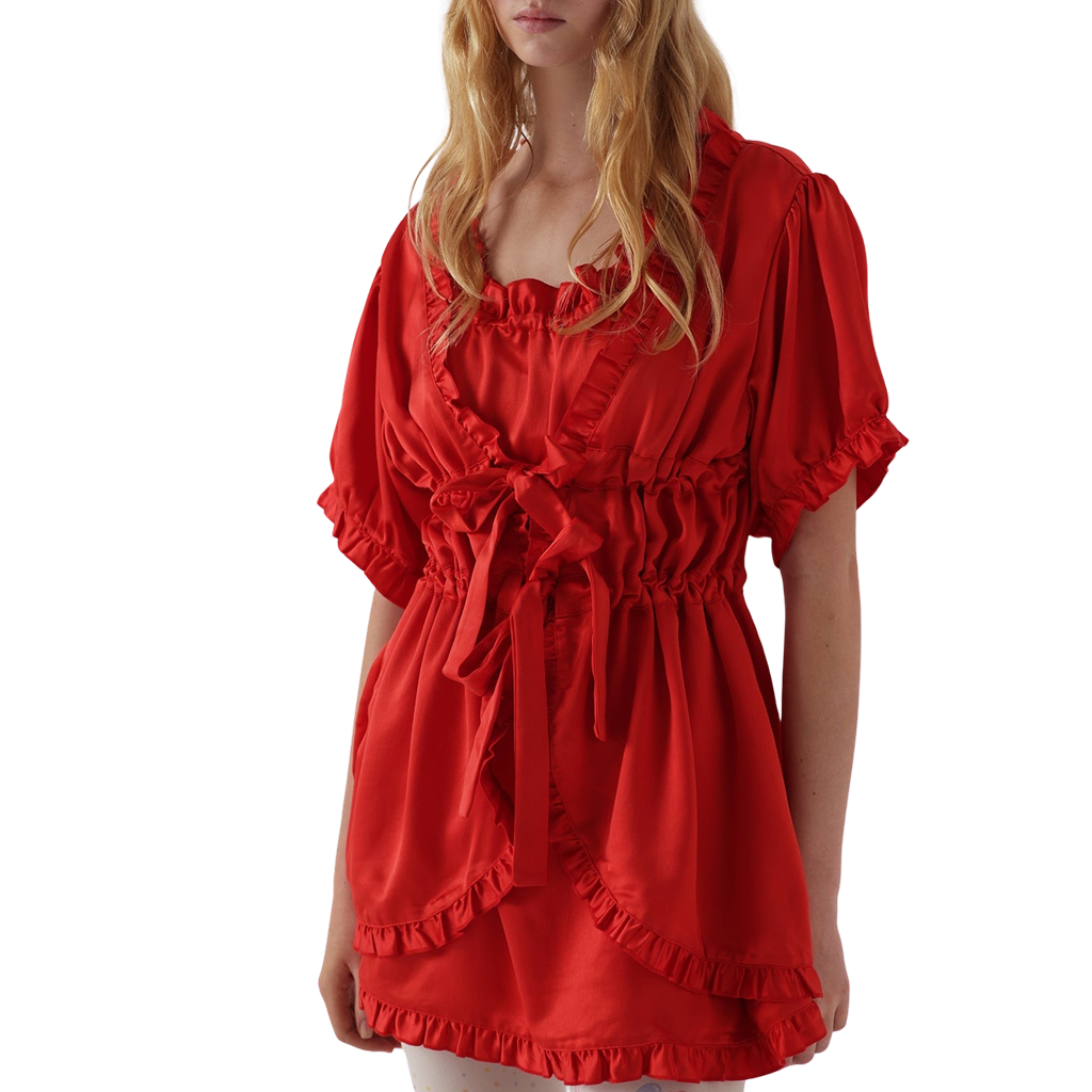 Babydoll Dress - Ribbon Red