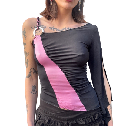 Bebe One Sleeve Party Top