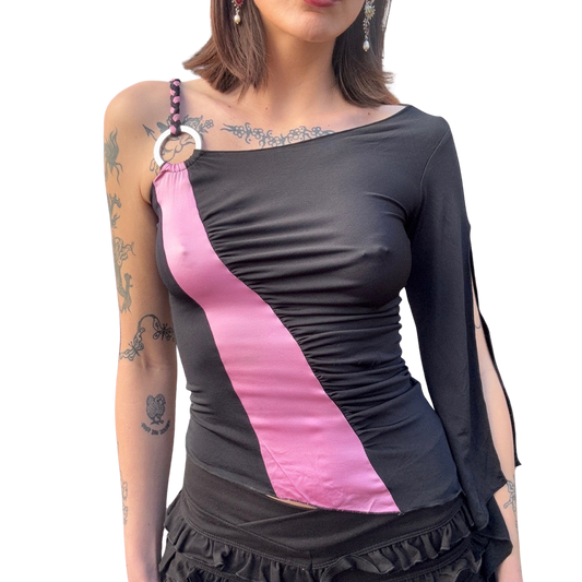 Bebe One Sleeve Party Top