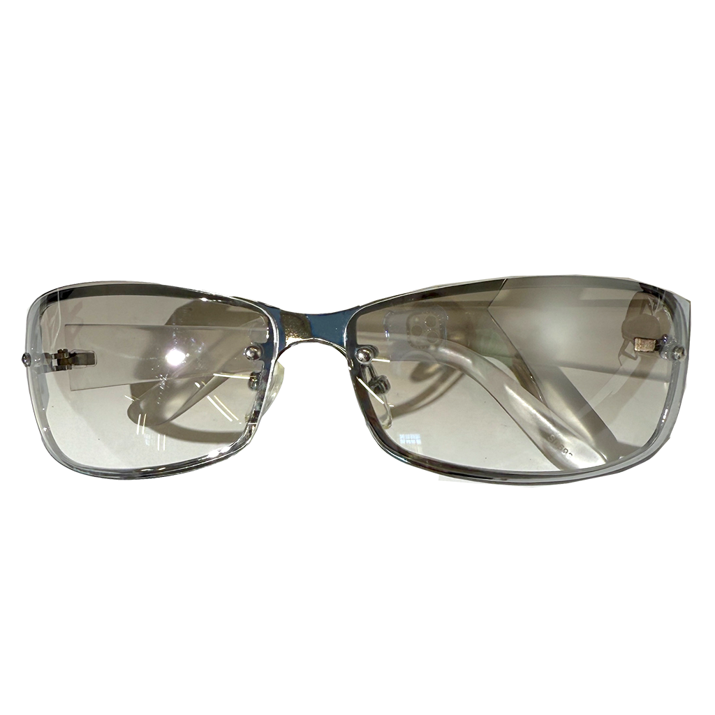 Y2K Chrome Frameless Jersey Sunglasses
