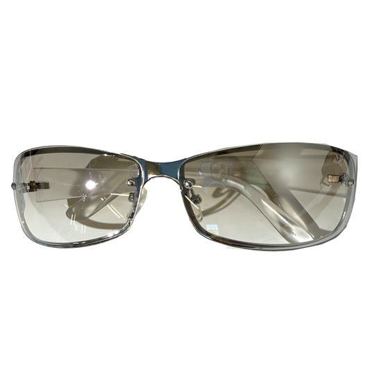 Y2K Chrome Frameless Jersey Sunglasses