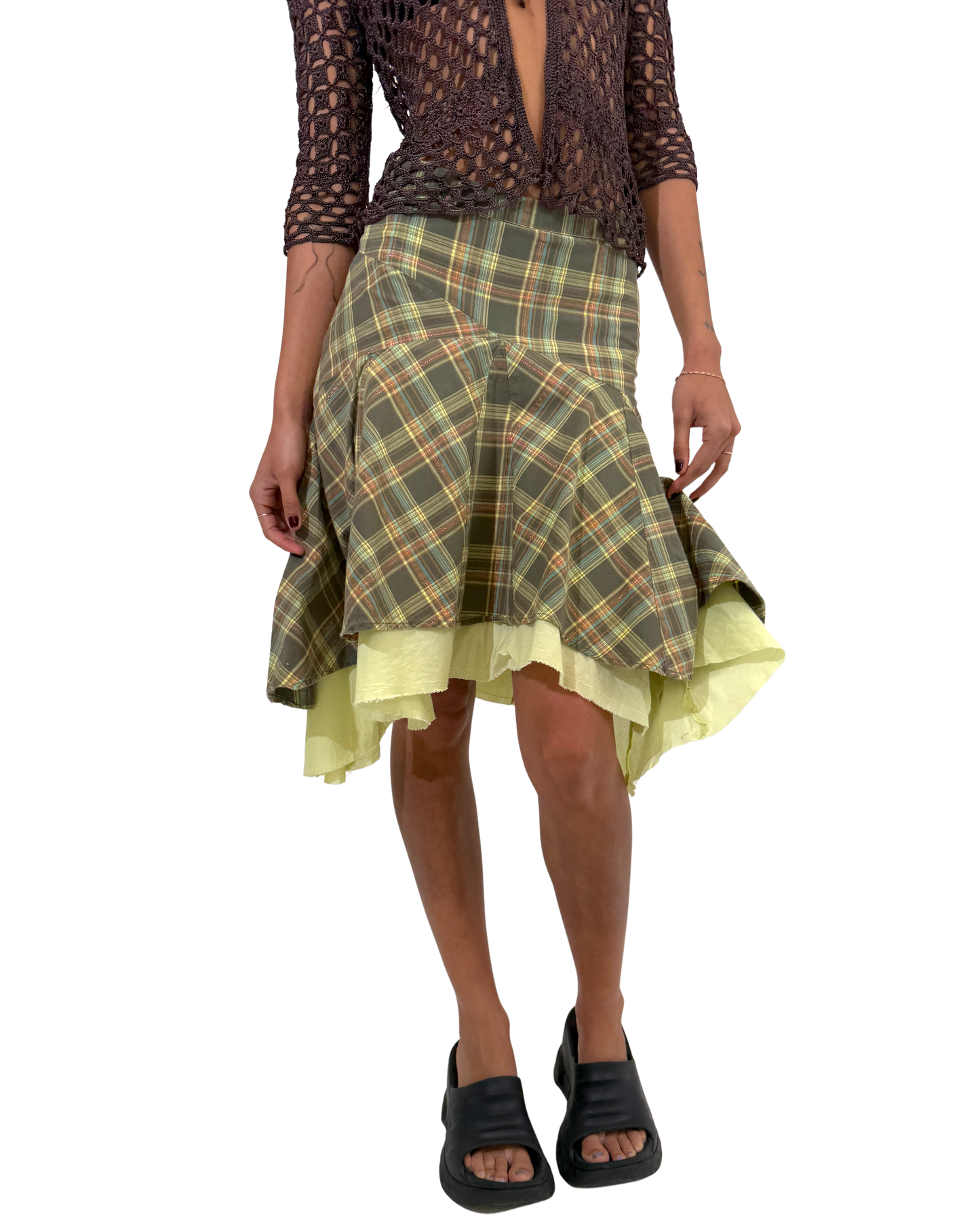 Plaid Layered Pixie Skirt