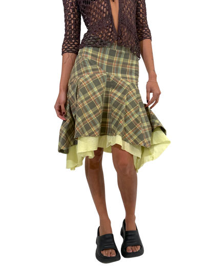 Plaid Layered Pixie Skirt