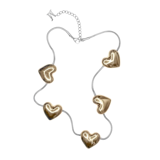 Heart Strings Necklace Gold