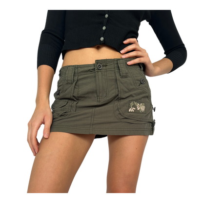 Khaki Cargo Mini Skirt