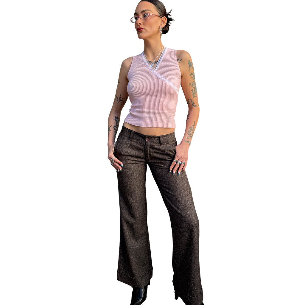 Femme Knit Cross over Top