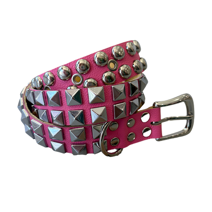 Pink Studded Half Half Belt