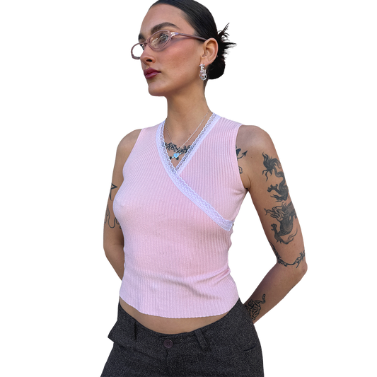Femme Knit Cross over Top